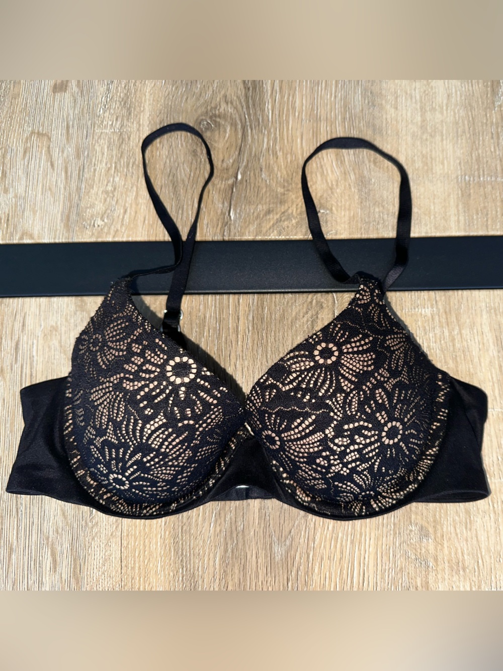 Aerie Real Sunnie Demi Lace Bra – Black | 34B